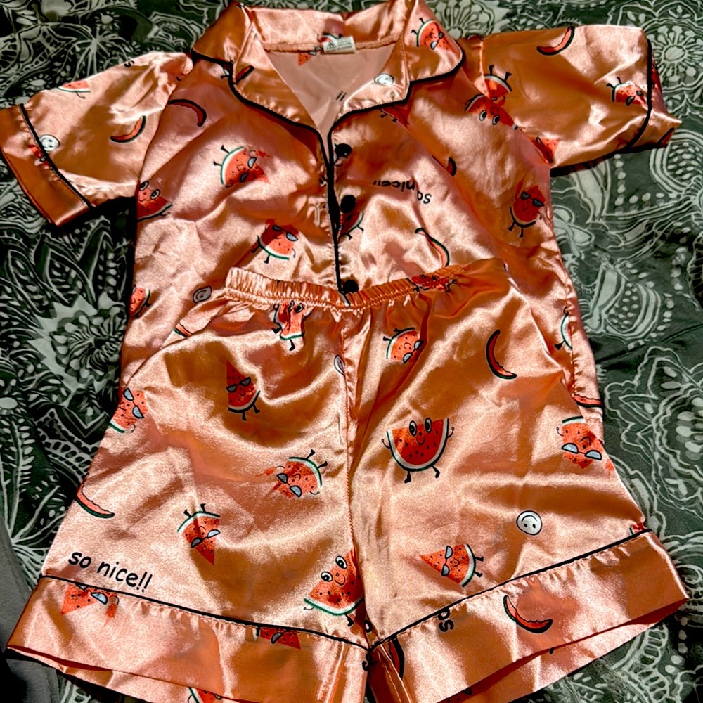 Kids Orange Pajama Set